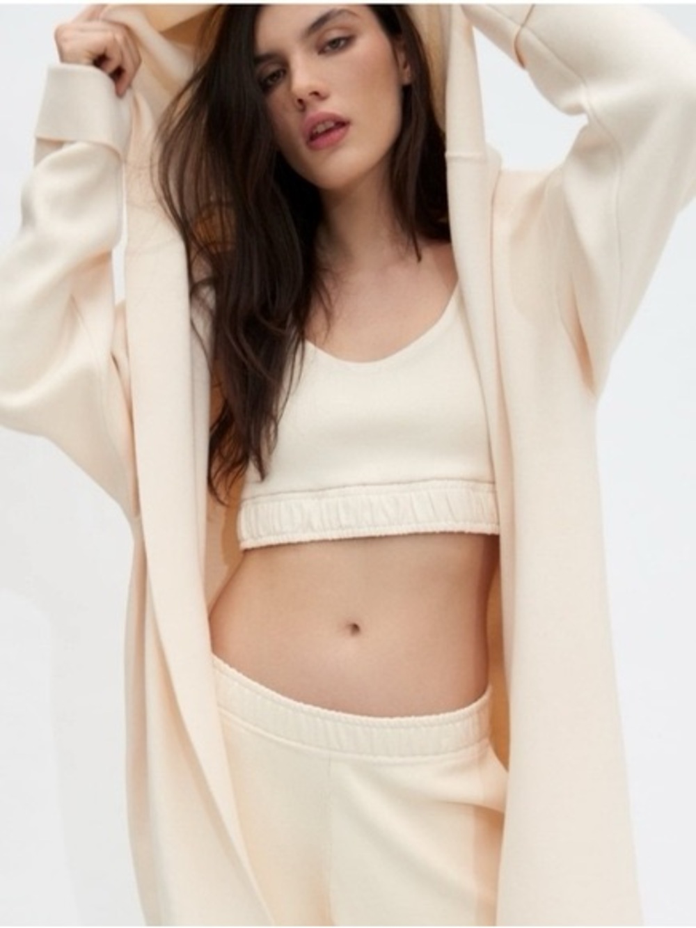 Zara Soft Cream Coatigan with Hood